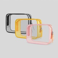 Sac de maquillage transparent en PVC de grande capacité, sac de rangement pour soins de la peau, sac de voyage pour cosmétiques avec fermeture éclair, logo personnalisé pour marque de beauté OEM ODM