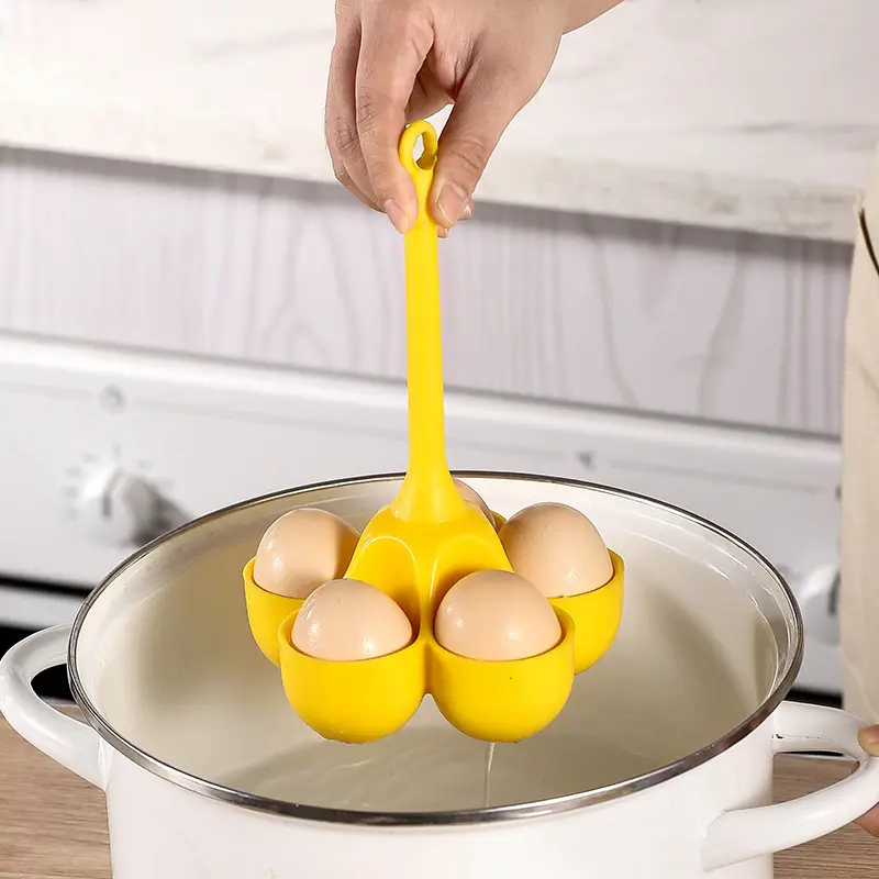 עמיד בטמפרטורה גבוהה יצירתי 5 חורים מגש ביצים מאודות מטבח ביצי סיליקון סיר קיטור רותח מגש גאדג'טים