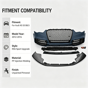 Kit de conversion pour <span class=keywords><strong>Audi</strong></span> A5 S5 2012-2016 B8.5 en <span class=keywords><strong>RS5</strong></span> : Pare-chocs avant et calandre nid <span class=keywords><strong>d</strong></span>'abeille – Modification de performance automobile (pièces de rechange) - Product Image 2