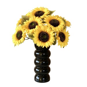 Qingyu Chronicle – Bouquet de fleurs artificielles en soie, tournesols en vase, pour décoration de mariage, maison et extérieur - Product Image 5