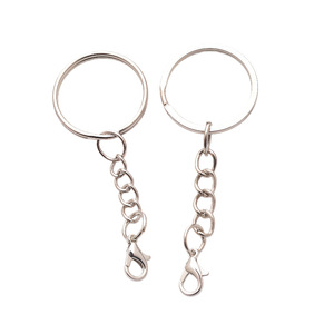 Llavero con cadena y cierre de mosquetón, chapado en plata 925, para la fabricación de pulseras, componentes para joyería. - Product Image 1