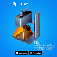 Graveur laser portable de bureau Laser Sparrow H3, petit appareil de gravure automatique de logo, facile à utiliser, prend en charge l'application