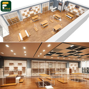 Étagère de présentation élégante pour boutique de mode, comptoir de vêtements, armoire à vêtements, meuble en verre - Product Image 5