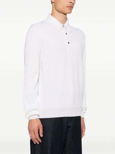 Suéter de polo de punto para hombre personalizado con cuello y mangas largas, suéter de punto para hombre de color sólido - Product Image 2