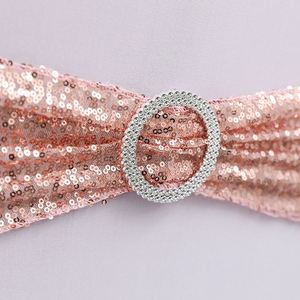 Cintas Elásticas de Lentejuelas de Una Cara con Hebilla para Decoración de Fundas de Sillas en Bodas, Hoteles y Fiestas - Product Image 4