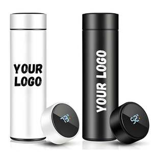 Botellas de Agua Inteligentes Aisladas con Logotipo Personalizado para Regalos Empresariales, Botella Inteligente con Indicador de Temperatura, Termo Inteligente para Café - Product Image 1