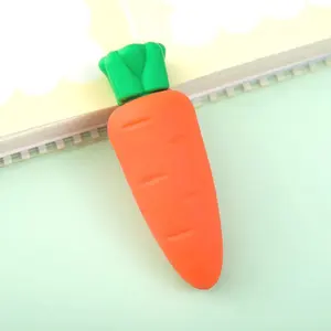 胡萝卜便宜热卖聚氯乙烯材料3D铅笔儿童橡皮擦蔬菜水果形状可爱学生儿童文具橡皮擦