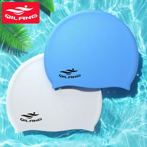 Bonnet de bain en silicone Qilang, extra large, unisexe, pour adultes, couleur unie, sports nautiques - Product Image 2