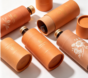 Cosmetic Paper Tube Green Gold Foil Recyclable Packaging for Face Cream Skincare Packaging Tube - Product Image 5