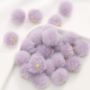 10 pièces pompons <span class=keywords><strong>boule</strong></span> breloques fausse fourrure moelleux Mini pompons pendentifs pour gland porte-clés bijoux à bricoler soi-même faisant des boucles d'oreilles collier - Product Image 4