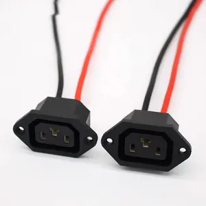 Factory 10A 250V 12AWG 3pin C13 C14 Scooter Bike Silicone lithium battery Wire AC Socket Electrical Jack Power Cord Power Cable