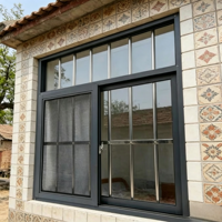 Ventana Corredera de Aluminio Integrada con Barras de Seguridad y Mosquitera, Moderna, Antirrobo e Insonorizada para Hotel o Villa