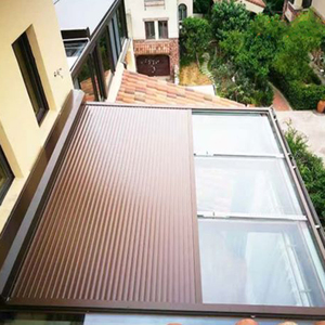 Persiana enrollable de aluminio para exteriores de diseño moderno, toldos retráctiles motorizados para techo de persiana de espuma PU para Hotel - Product Image 2