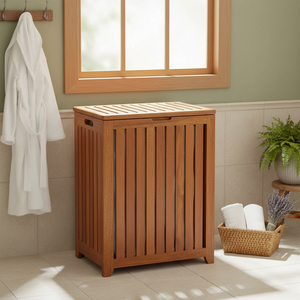 Cesto Spa in legno massello eleganti cesti lavanderia con costruzione durevole - Product Image 3