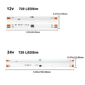 Endereçável Programável Cob 12V 24V 10mm 720leds/metro IP20/IP65/IP67 15 W/M Dream Color RGB COB LED Faixa de Luz Suave - Product Image 3