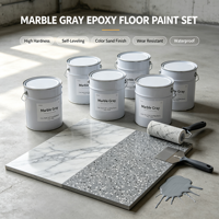 Peinture de sol en résine époxy sans joint, couleur marbre gris, sable coloré, séchage rapide, imperméable, antidérapante, usage commercial et résidentiel