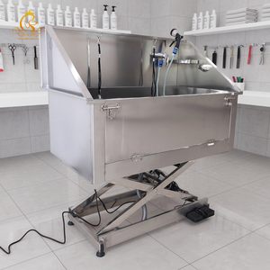 Baignoire pour animaux de compagnie en acier inoxydable de grande taille EUR PET pour les animaleries - Product Image 1