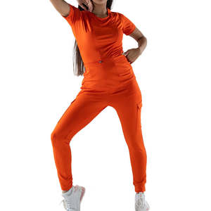 Ensemble de blouses médicales pour femmes Yilong Fashion Fit, pantalon jogger taille haute avec poche zippée, pour infirmières - Product Image 6