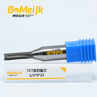 BoMeiJK Cross-Border Special TCT 2 Flute Straight Router Bit ODM OEM Customizable Carbide Cutter 45 Helix Angle HRC Hardness
