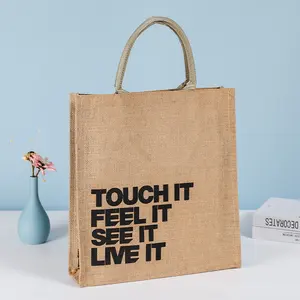 Best Selling Accept Custom Size Logo Print Plain Burlap DIY Art Craft tote bag jute