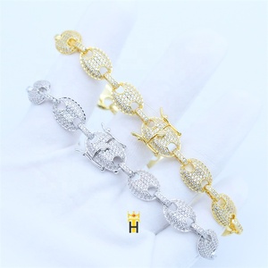 Bijoux pour hommes et femmes, design plaqué <span class=keywords><strong>or</strong></span>, 10mm, chaîne à maillons en grains <span class=keywords><strong>de</strong></span> <span class=keywords><strong>café</strong></span>, bracelet et <span class=keywords><strong>collier</strong></span>, vente en gros - Product Image 4