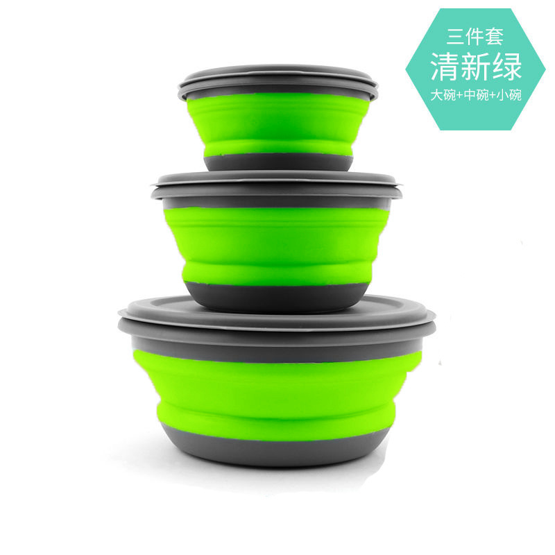 Grass green, medium bowl stainless steel folding