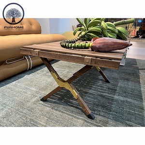 طاولة قهوة صلبة متداخلة على الطراز العتيق قابلة للطي للخشب والمكتب المنزلي أثاث متين لتناول الطعام - Product Image 3