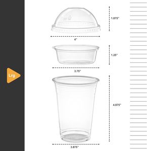แก้วพลาสติก PET ใสแบบใช้แล้วทิ้ง ปลอดสาร BPA เป็นมิตรกับสิ่งแวดล้อม รีไซเคิลได้ ขนาด 8oz 9oz 10oz 12oz 20oz 24oz 16oz พร้อมฝาปิด พิมพ์ลายได้ตามต้องการ - Product Image 4