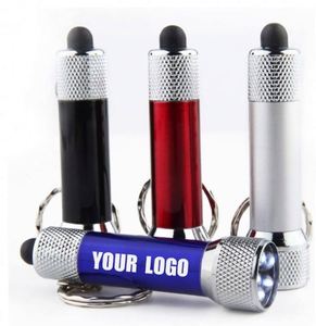 Fast Print Logo Mini LED Keyring Flashlight Aluminum Alloy Small Flashlight for Promotional Gift - Product Image 1
