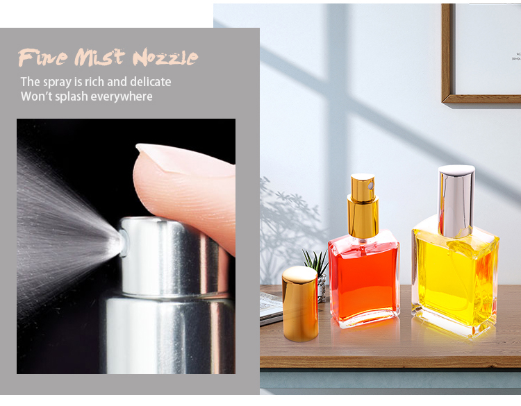 工場メーカーブラックホワイトクリアフレグランススクエアボトル