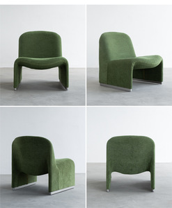 Poltrona Moderna e Semplice in Velluto di Lusso Leggero per Soggiorno e Appartamento, Sedia Resistente per il Relax - Product Image 5