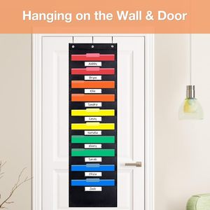 Wall File Organizer 10 Pockets 420D Oxford Waterproof Office <b>Storage</b> Chart Hanging Behind Door Wall Mounted - Product Image 2