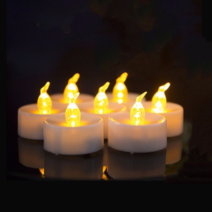 Luces LED de té sin llama, velas, parpadeantes, amarillo cálido, 100 horas de luz de té alimentada por batería - Product Image 1