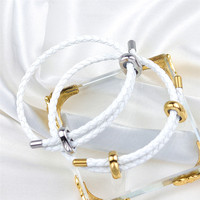 Bracelet en cuir pour homme, fermoir en acier inoxydable, réglable, bracelet en cuir véritable pour homme et femme