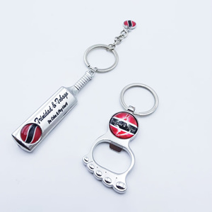 Logotipo personalizado TRINIDAD & TOBAGO Croacia París plata Metal llavero encantos lujo promocional recuerdo abrebotellas llaveros - Product Image 1