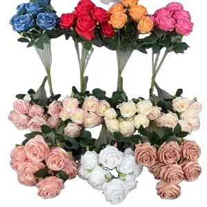Grosir bunga sutra mawar bunga buatan dekorasi untuk pernikahan Hari Valentine dekorasi