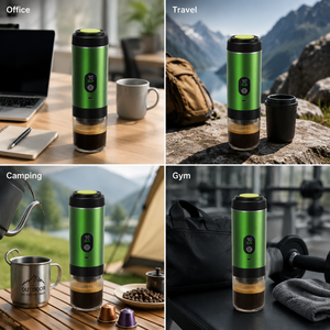 เครื่องชงกาแฟพกพา สแตนเลสสตีล แรงดัน 15-20 บาร์ ถังน้ำ 0.8 ลิตร ชาร์จไฟได้ อัตโนมัติเต็มรูปแบบ เครื่องทำเอสเพรสโซสำหรับเดินทาง - Product Image 3