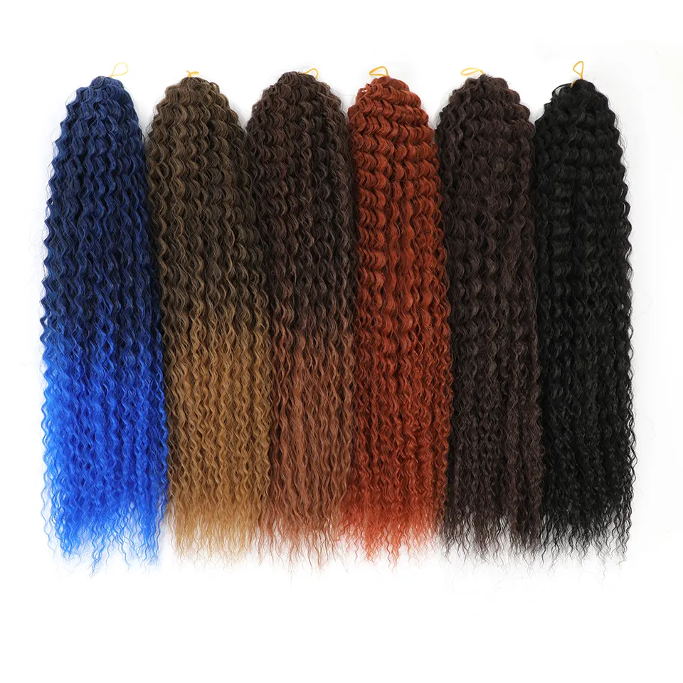 Top Girl Long African Curl Brazilian Braids Synthetic Hair Ombre Afro Curls Crochet Kinky Curly Braiding Hair Extensions