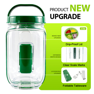 Pot à salade portable amélioré avec ouverture latérale, récipient de type bocal Mason - Product Image 2