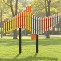 OXFORD Outdoor Percussion Musical Instrument-Wave Shape Sound Tube Playground Equipment for Kids Iron & FRP 60x53xH29cm