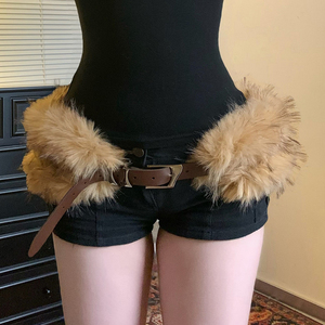 Ceinture en fausse fourrure pour femme Y2K Street |   Ceinture en cuir PU style corset, style INS, accessoire sexy américain - Product Image 1