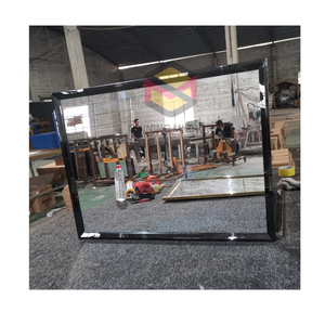 Gương nhà máy bán buôn hình chữ nhật màu đen thép không gỉ tấm khung kim loại tường phòng tắm gương - Product Image 1