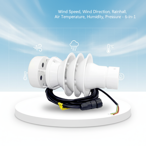 Veinasa-THPRW-03 0-40m/s 6-in-1 เครื่องวัดความเร็วลมอัลตราโซนิกอัจฉริยะ RS485 เซ็นเซอร์วัดปริมาณน้ำฝน CE สถานีตรวจอากาศอัตโนมัติขนาดกะทัดรัด - Product Image 1