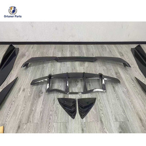 Nouveau kit carrosserie en fibre de carbone pour <span class=keywords><strong>Corvette</strong></span> C8 Ortuner : lèvre avant à visser, diffuseur, jupes latérales, spoiler, pare-chocs de voiture, découpes pour l'échappement - Product Image 6