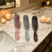 A813 Nouveau peigne magique pliable à manche en plastique multicolore, petit et portable pour un usage quotidien et en voyage, logo personnalisé possible
