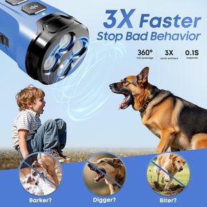 Dispositivo Disuasorio de Ladridos para Perros Atvioo, 3 Emisores Ultrasónicos, Recargable, Impermeable, Entrenamiento Humano para Perros, Azul - Product Image 2