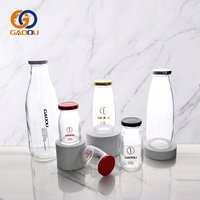 Botol Jus Kaca Bening Berbagai Ukuran 150ml 250ml 500ml 1L Botol Susu Kaca dengan Tutup Logam Botol Minuman