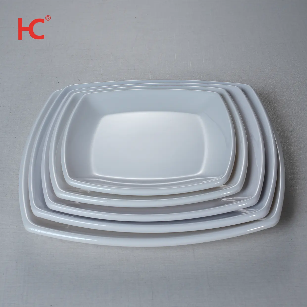 カスタマイズ可能な11インチセラドンスクエアメラミン皿モダンで持続可能なプラスチック製ファーストフードレストラン食器プレート皿在庫