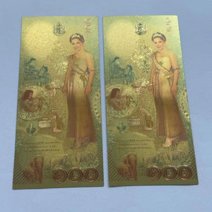 Billetes de 100 Bahts Tailandeses Personalizados de Plástico Ecológico Bañados en Lámina de Oro de 24k con Diseño Único para Pascua, Halloween, Cumpleaños y Año Nuevo - Product Image 2