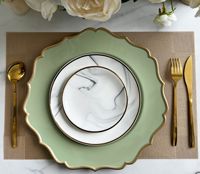 Assiettes de Présentation Modernes de Luxe Écologiques en PP, Forme Fleur de Lotus, Colorées, Rectangulaires, Lavables, Durables, pour Mariages et Hôtels